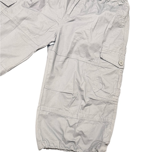 NWOT Men's Cargo Shorts casual twill elastic Light Grey Size 36 - Picture 8 of 9